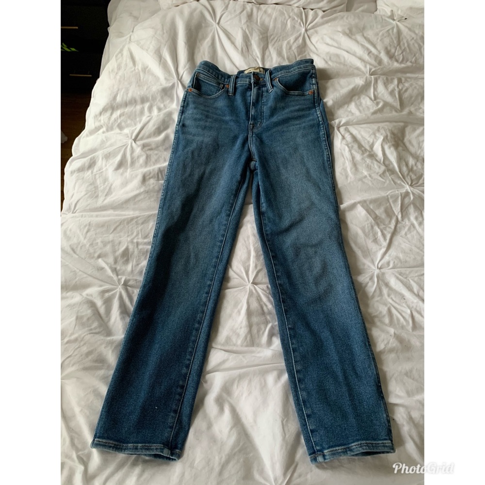 Madewell stovepipe jeans in Manchester wash